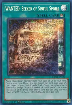Yugioh! LP WANTED: Seeker of Sinful Spoils - MP24-EN122 - Prismatic Secret Rare - Image 1