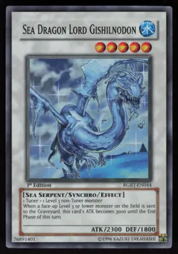 Sea Dragon Lord Gishilnodon RGBT-EN044 Raging Battle 1st Edition Yu-Gi-Oh - Image 1