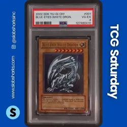 2002 YU-GI-OH! STARTER DECK: KAIBA #SDK-001 BLUE-EYES WHITE DRAGON PSA 4 - Image 1