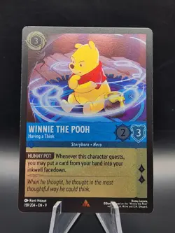 Disney Lorcana Fabled Winnie the Pooh Having a Think 159/204 Rare Cold Foil NM - Image 1