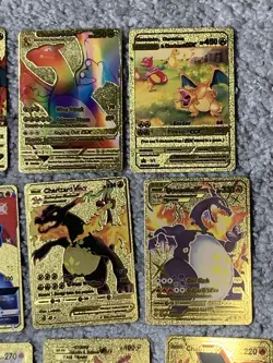 Set of 15 Charizard V, VMax, GX &More Gold Foil Fan Art Cards - Image 3
