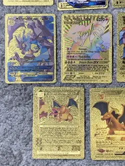 Set of 15 Charizard V, VMax, GX &More Gold Foil Fan Art Cards - Image 4