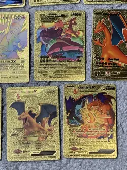 Set of 15 Charizard V, VMax, GX &More Gold Foil Fan Art Cards - Image 5