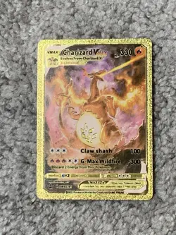 Charizard V HP330 Claw Shash Gold Accent Foil Fan Art Cards - Image 1