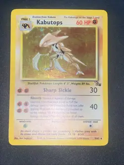 Pokemon Card TCG Kabutops Fossil Set Holo Rare 9/62 Unlimited Edition NM - Image 2