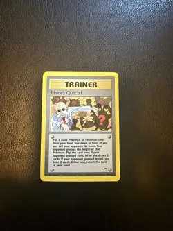 Blaine’s Quiz #1 | Gym Challenge WOTC 2000 | Trainer | Vintage Pokemon Card NM - Image 1