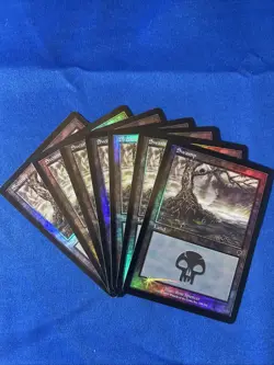 7x FOIL SWAMP x7 339 Invasion Basic Land MtG 1LP+, 5LP, 1 LP- - Image 1