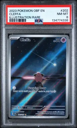 Cleffa 202/197 Pokemon Obsidian Flames Illustration Rare PSA 8 2023 - Image 1