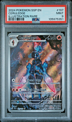 2024 POKEMON SSP EN-SURGING SPARKS ILLUSTRATION RARE #197 CERULEDGE PSA 9 - Image 1