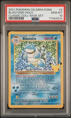 2021 Pokemon Celebrations Blastoise Holo 2/102 PSA 10 - Image 1