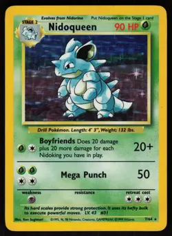 Nidoqueen 7/64 Rare Jungle Holo No Set Symbol Error Pokemon - Image 1
