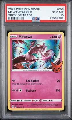Pokemon Mewtwo Trick or Trade Booster 056/172 PSA 10 Holo Promo English - Image 1
