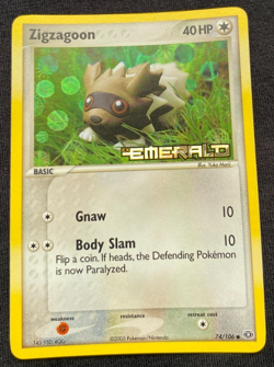 Pokemon TCG Zigzagoon EX Emerald 74/106 Reverse Holo LP - Image 1