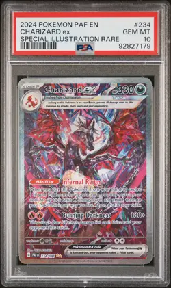 2024 POKEMON PAF EN-PALDEAN FATES SPECIAL ILLUSTRATION RARE CHARIZARD EX PSA 10 - Image 1
