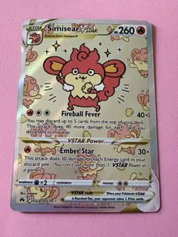 Pokemon TCG Simisear VSTAR GG37/GG70 Crown Zenith: Galarian Gallery NM - Image 1