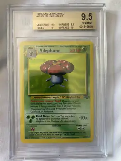 Pokemon 1999 Jungle #15 Vileplume Halo GEM MINT BGS 9.5 POP 2! Perfect 10 Surfac - Image 1