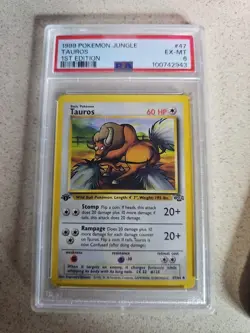 1999 Pokemon Jungle Tauros 1st Edition Ex-MT 6 - Image 1