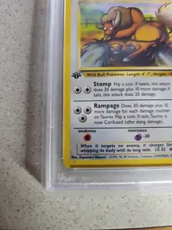1999 Pokemon Jungle Tauros 1st Edition Ex-MT 6 - Image 5
