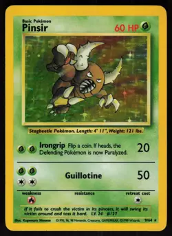 Pinsir 9/64 Rare Jungle Holo No Set Symbol Error Pokemon - Image 1