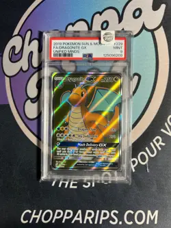 Pokemon Unified Minds Dragonite GX Full Art Ultra Rare Holo #229/236 PSA 9 - Image 1
