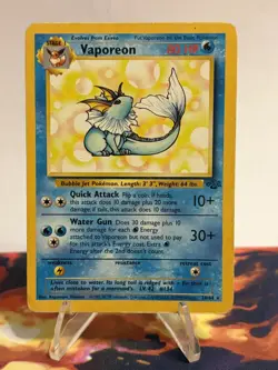 Vaporeon 28/64 Jungle Non Holo Rare Pokemon TCG WOTC 1999 Vintage - Image 1