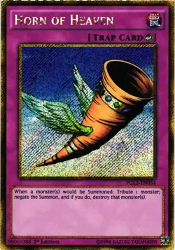 Yugioh Horn of Heaven PGL3-EN034 Gold Secret Rare 1st Ed NM - Image 1