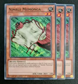 YUGIOH 3x Nimble Momonga EGO1-EN007 Near-Mint NM x 3 - Image 1