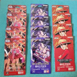 Lot of (12) ONE PIECE Sleeved Booster Packs 4 OP-13 4 Op-14-EB-O4 4 EB-O3 - Image 1