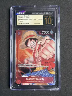One Piece Monkey.D.Luffy Bandai Games Fest 23-24 P-001 CGC 10 Pristine - Image 1