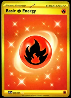 Pokemon TCG Basic Fire Energy 230/197 Obsidian Flames Hyper Rare Card - LP - Image 1
