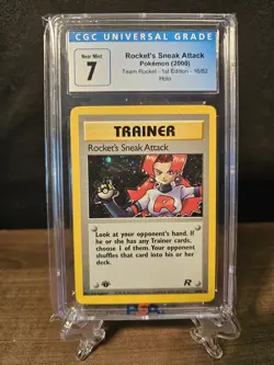 CGC 7 - 2000 Rocket's Sneak Attack 1st Edition Holo 16/82 Vintage Pokemon Card - Image 1