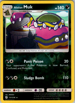 Alolan Muk Cosmic Eclipse 131/236 Reverse Holo Pokemon Card - NM - Image 1