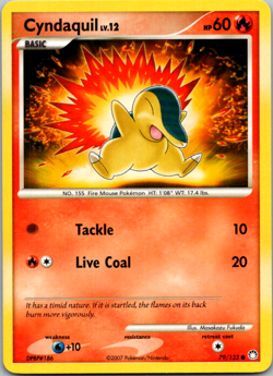 Cyndaquil 79/123 2007 D&P Mysterious Treasures Pokemon Card TCG Common - Lp/Vlp - Image 1