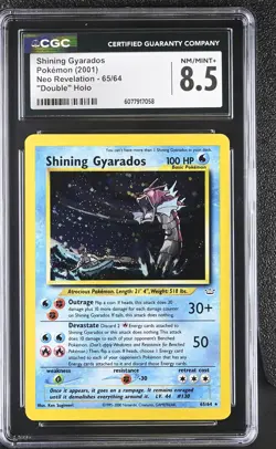 CGC 8.5 Shining Gyarados 2001 Neo Revelation 65/64 "Double" Holo Pokemon Card - Image 1