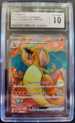 2023 Pokemon Charizard ex185/165 Sv2a: Card 151 Holo Super Rare-gradedCGC-10! - Image 1