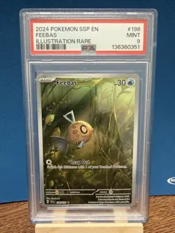 Pokemon TCG Feebas Holo Illustration Rare Card 198/191SV08 Surging Sparks PSA 9 - Image 1