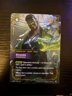 Riot Games Draven Audacious Champion Unit Card 148a/221 League of Legends 2023 - Image 1