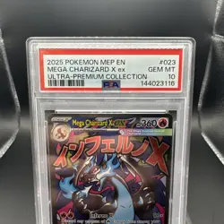 2025 Pokemon Mega Evolutions Mega Charizard #023 UPC Promo EN Graded PSA 10 - Image 2