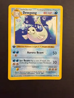 Dewgong 1st Edition Shadowless 23/102 Pokemon card - Image 1