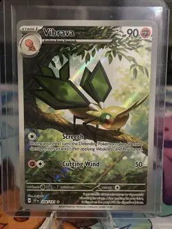Pokemon TCG Vibrava Card 206/191 SV08 Surging Sparks NM Illustration Rare - Image 1