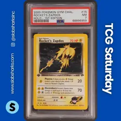 2000 POKEMON GYM CHALLENGE 1ST EDITION #15/132 ROCKET'S ZAPDOS HOLO PSA 7 - Image 1