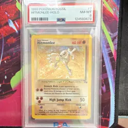 Pokemon Hitmonlee Holo Rare 7/62 Fossil Unlimited 1999 PSA 8 English - Image 1