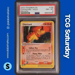 2003 POKEMON EX DRAGON #100/97 CHARIZARD HOLO PSA 8 - Image 1