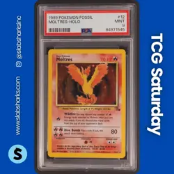 1999 POKEMON FOSSIL #12/62 MOLTRES HOLO PSA 9 - Image 1
