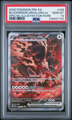 2025 Pokemon Prismatic Evolutions #168 Bloodmoon Ursaluna Ex SIR PSA 10 GEM MT - Image 1