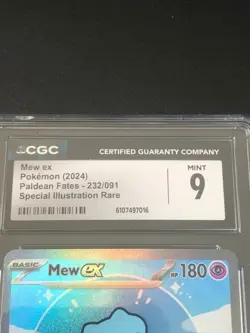 2024 POKEMON PALDEAN FATES SPECIAL ILLUSTRATION RARE #232/091 MEW EX PSA 9 - Image 3