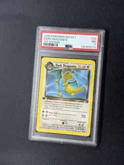 2000 Pokemon Team Rocket 1st Edition Dark Dragonite 22/82 PSA 7NM - Image 1