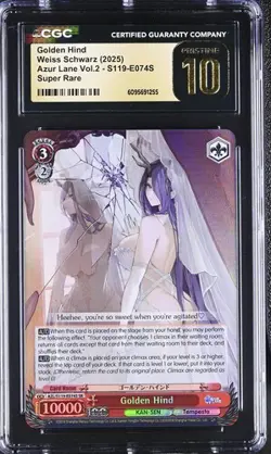 Weiss Schwarz GRADED 2025 Golden Hind E074S Azur Lane 2 SR PRISTINE 10 ENG - Image 1