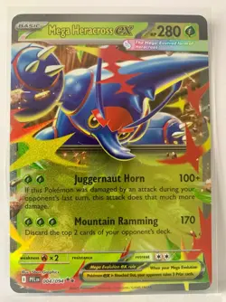 Mega Heracross EX 004/094 Double Rare Card - Phantasmal Flames Set - Pack Fresh - Image 1
