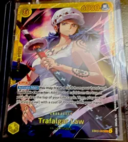 Bandai One Piece Card Game EB03 Trafalgar Law Foil Rush Character Card English - Image 1